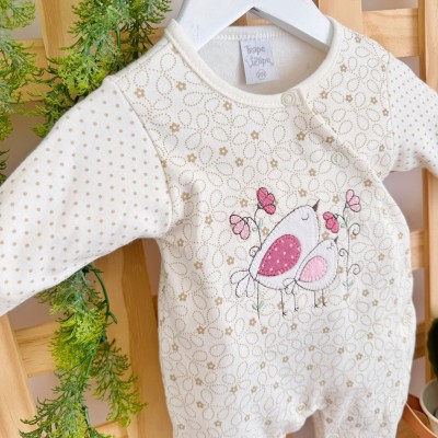 Macacão  Trape Zape - Mamãe e Filhinha - Florido Off e Bege